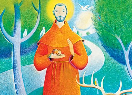 St. Francis pictured with animals