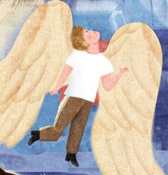 Boy with angel wings