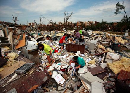 devastation wrecked by a storm