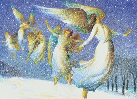 An artist's rendering of Milton's swirls of snow that looked like angels