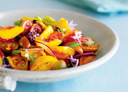 Heirloom Tomato, Summer Peach and Fresh Herb Gazpacho Salad