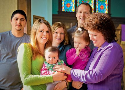 (From left) Brandon, Allie, Baby Jada, Rhonda, Jeff and Jill, holding Felicity