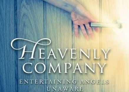 Cover of the book Heavenly Company, with a hand reaching for a door handle