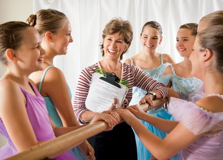 Katha Bardel with some of her dance students