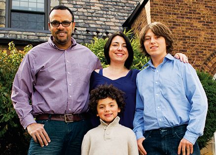 Molly and her husband, with their sons Dash (right) and Phineas