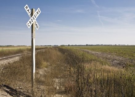 railroad crossing in Kansas