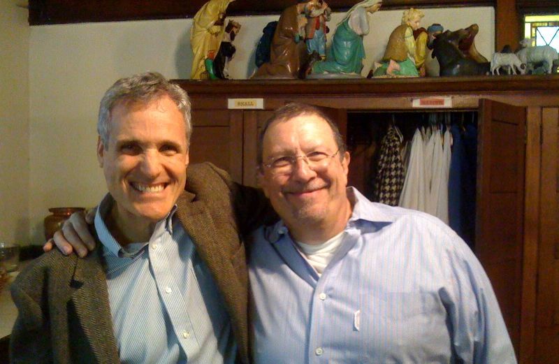 Prayer blogger Rick Hamlin at church with his friend Robert Fisher