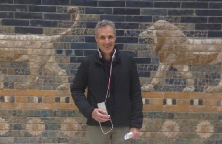 Prayer blogger Rick Hamlin at the Ishtar Gate in Berlin's Pergamon Museum