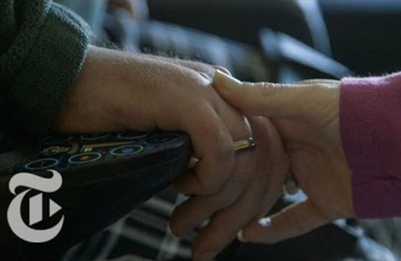 Margaret and Chris in love and in their wheelchairs. From The New York Times.