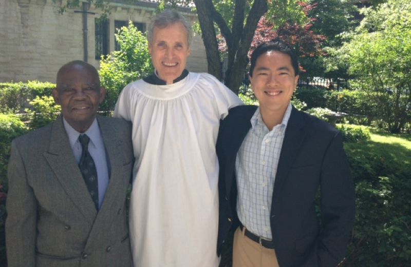 Prayer blogger Rick Hamlin and church friends Yang and Edgar