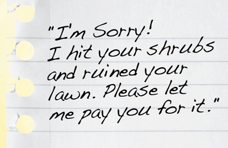 An artist's rendering of Jack's handwritten note of apology