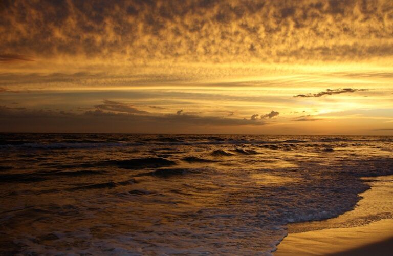 The Atlantic Ocean off the coast of Florida.