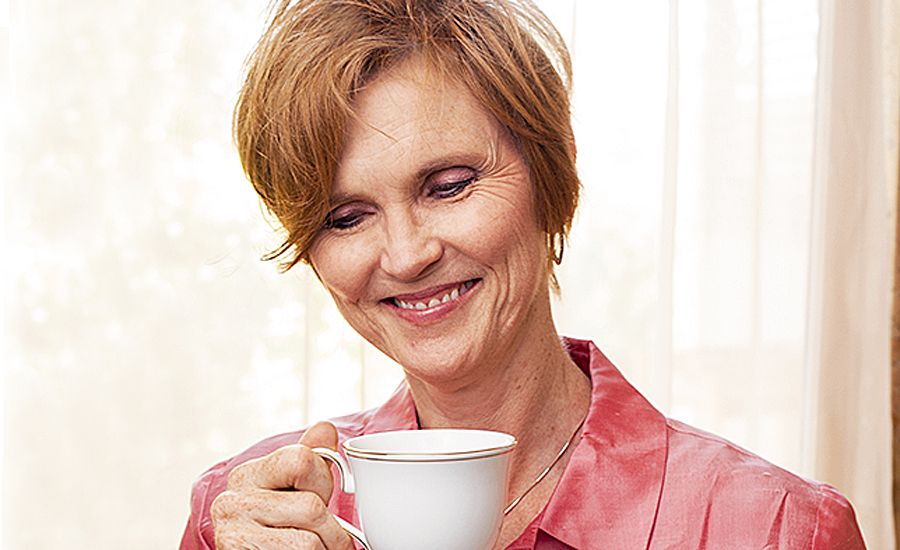 Shannon Gurley O’Donnell enjoys a cup of tea.