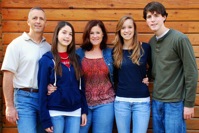 Ginger Harrington, center, and her family