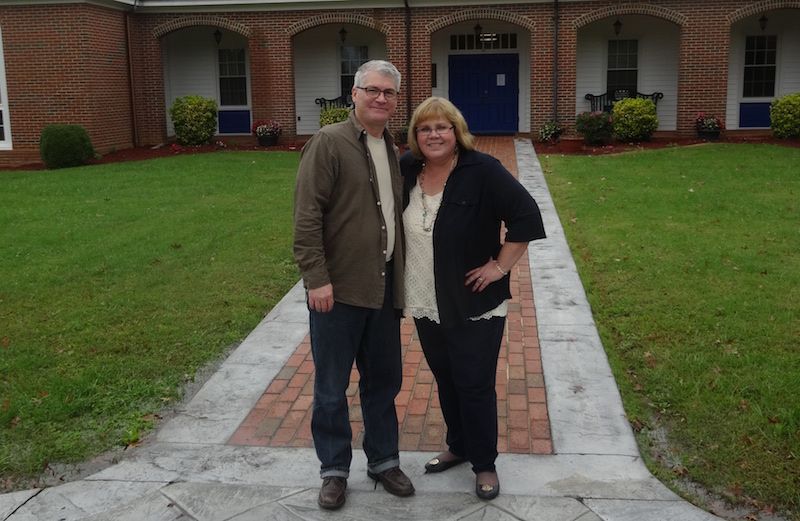 Michelle Cox with Robert Day, director of Patrick Henry Family Services.