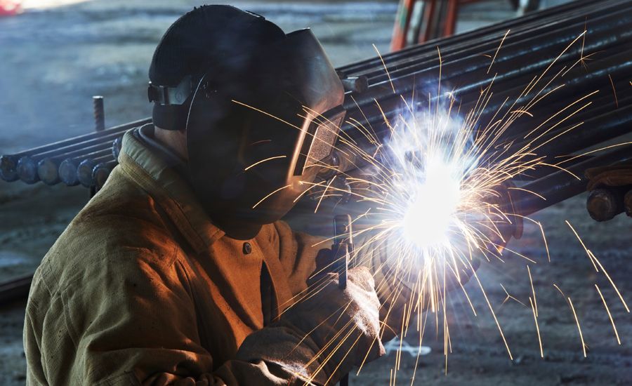 A welder at work