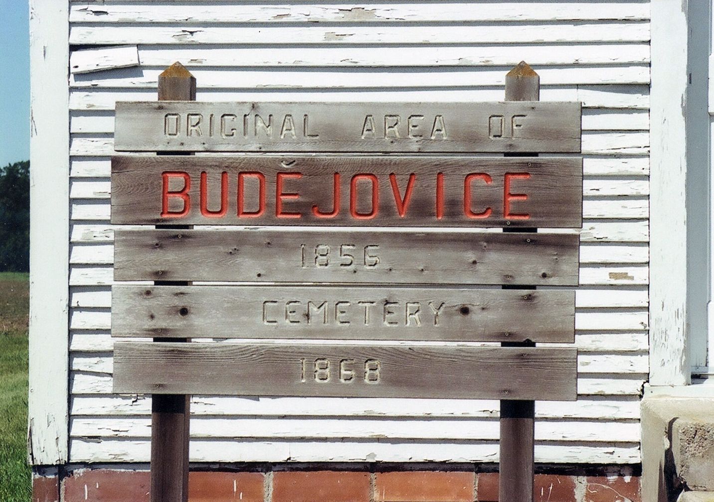 The sign outside the chapel also received some tender loving care.