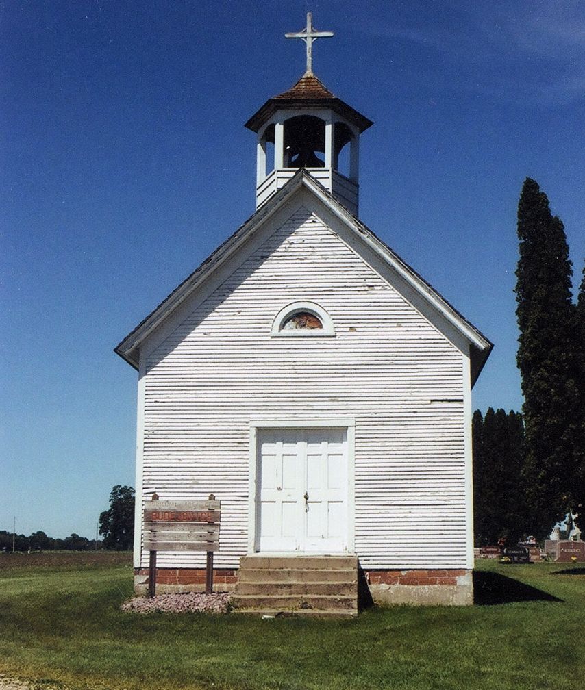 An "after" show that shows the chapel's exterior fully restored.