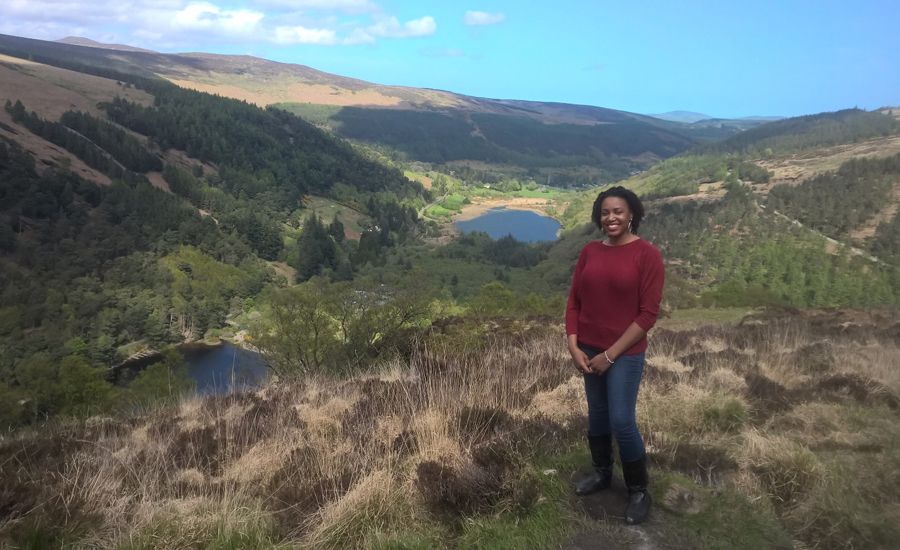 Brooke Obie climbs to the top of Glendalough Spinc Trail