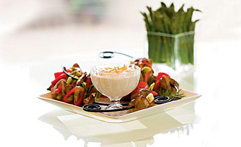 Robin Miller's Pork Kebabs with Asian Orange Dip