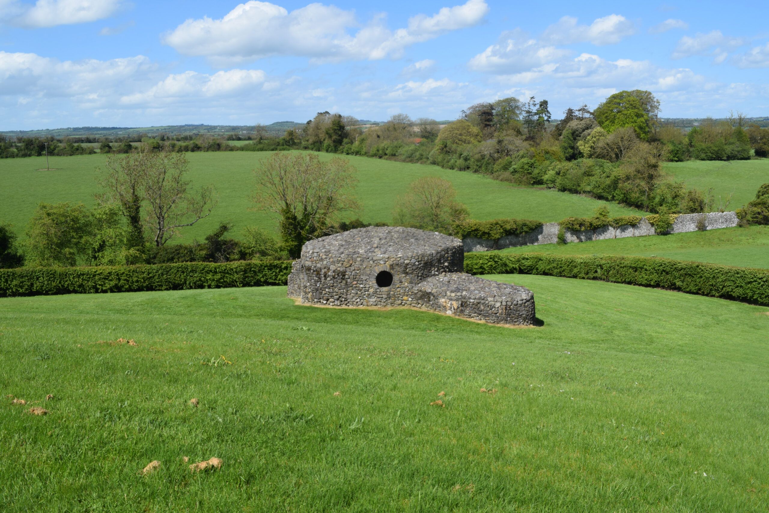 Outside Newgrange tomb in Ireland