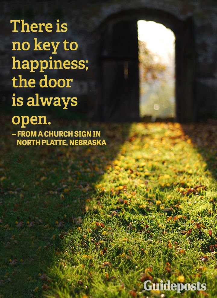 Happiness Quote on Church Sign in North Platte, Nebraska