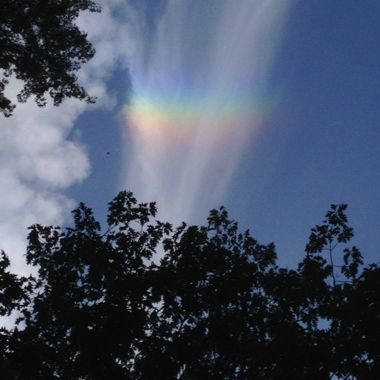 Guideposts: Rainbow before Pope Francis arrived in Central Park, New York City