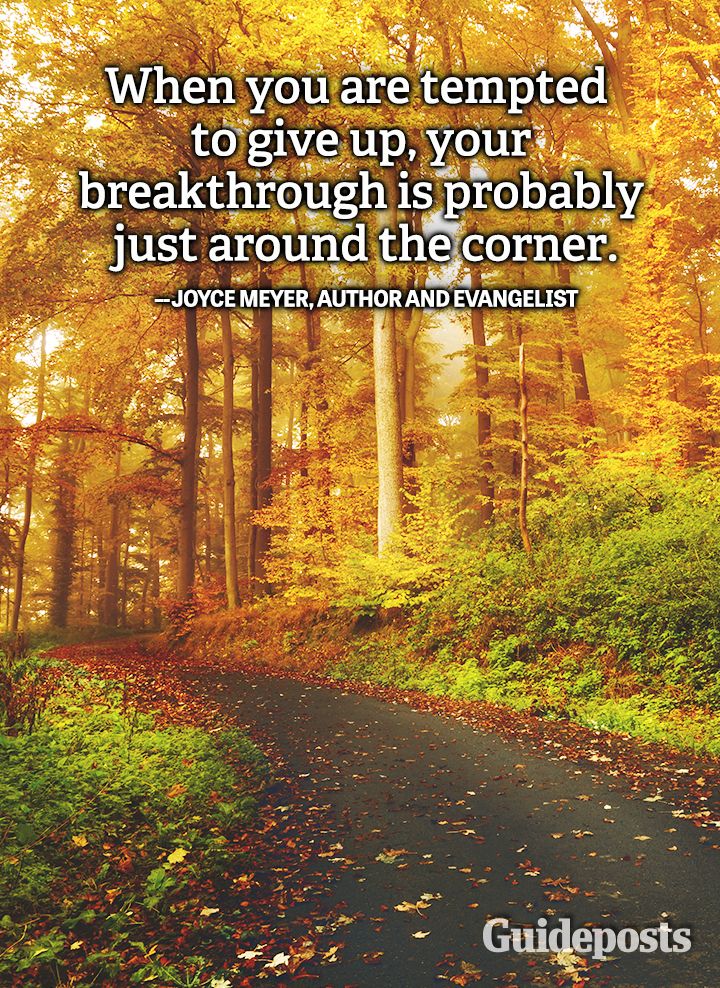 Joyce Meyer quote perseverance, breakthrough give up