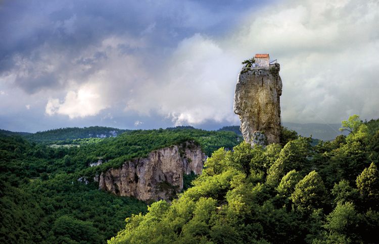 The Katskhi Pillar, in Chiatura, Republic of Georgia