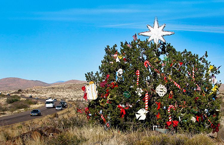 The Mystery Christmas Tree, Interstate 17 in Arizona, near the Sunset Point rest area