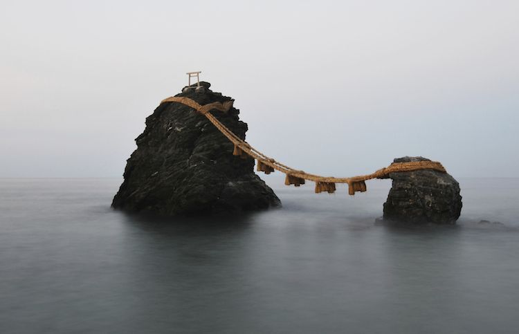 Meoto Iwa, aka the Wedded Rocks in Futami Bay, Japan