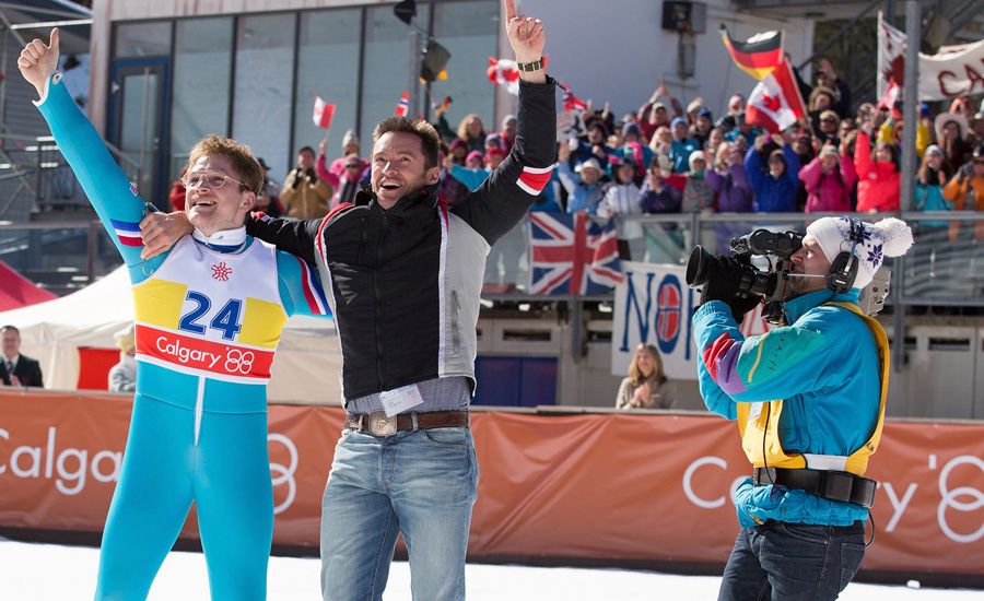 Hugh Jackman and Taron Edgerton star in Eddie the Eagle