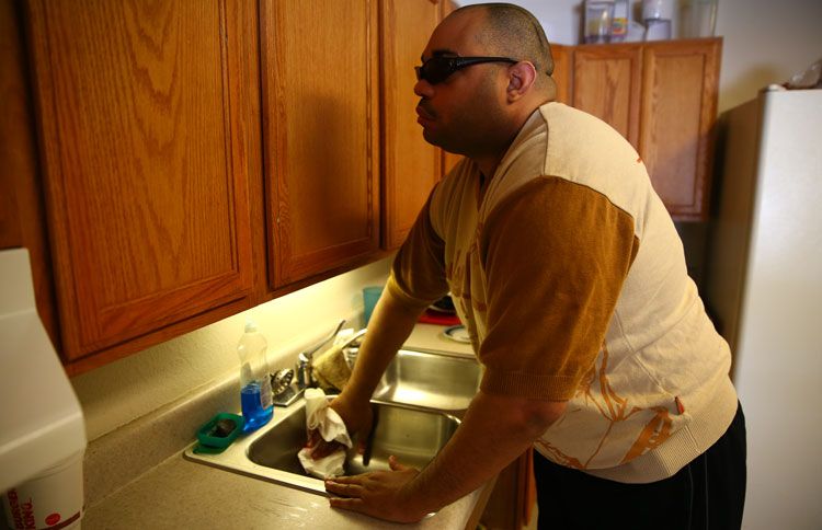 Guideposts: Willie cleans the kitchen after dinner.