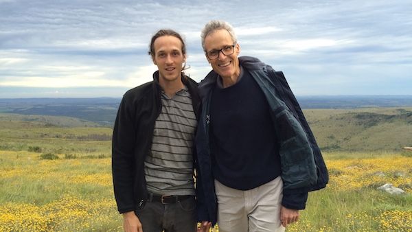 Rick Hamlin and his son, Tim, in South Africa.