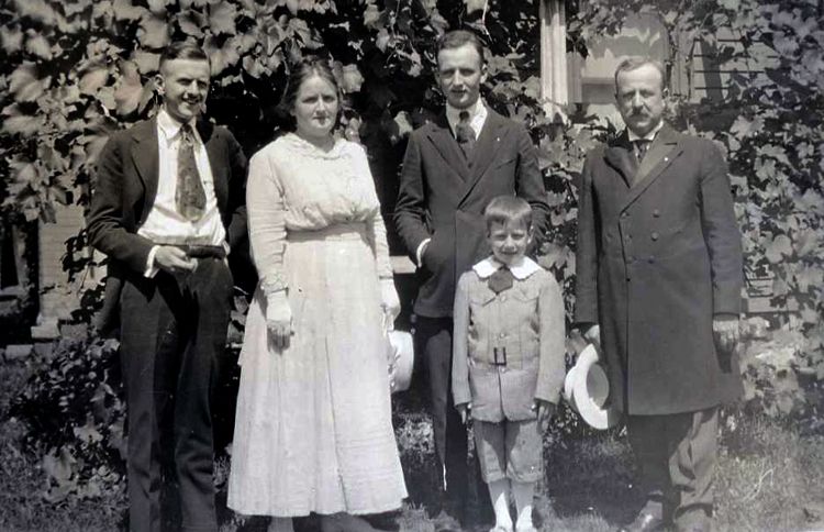 A Peale family photo: Norman on the left, his father to the right, and his mother and brother in between