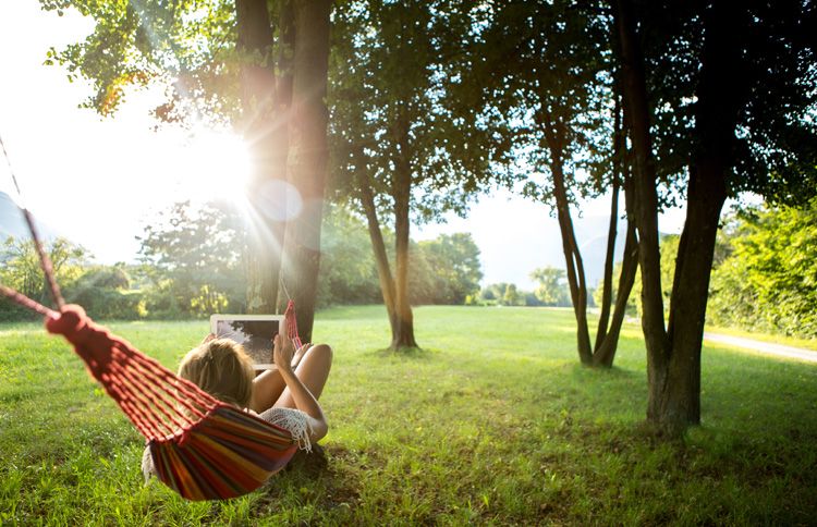 Woman relaxing in summer