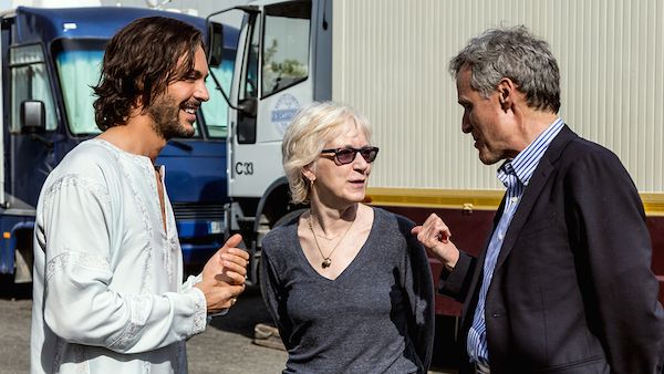 Jack Huston, Carol Wallace and Rick Hamlin on the set of Ben-Hur. Photo: Andrea DiLorenzo, © 2016 Paramount Pictures and Metro-Goldwyn-Mayer Pictures Inc. All Rights Reserved.