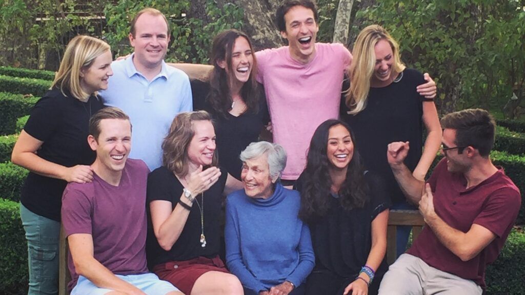 Grammie at 90 surrounded by her grandchildren. Photo courtesy Rick Hamlin.