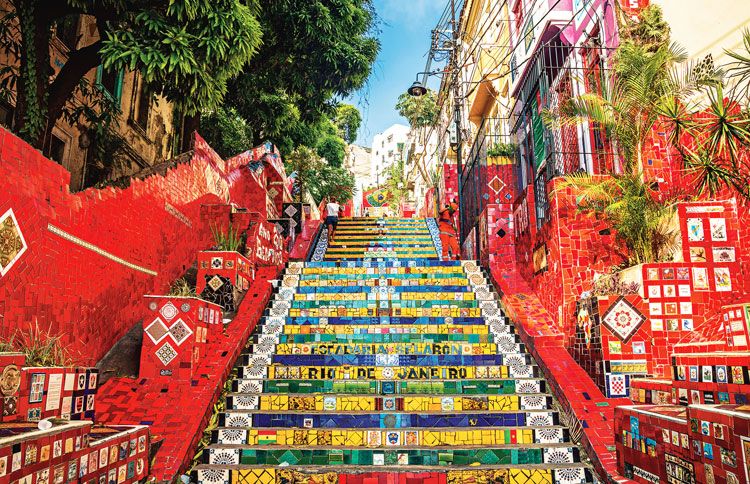 The Escadaria Selarón in  in Rio de Janeiro, Brazil