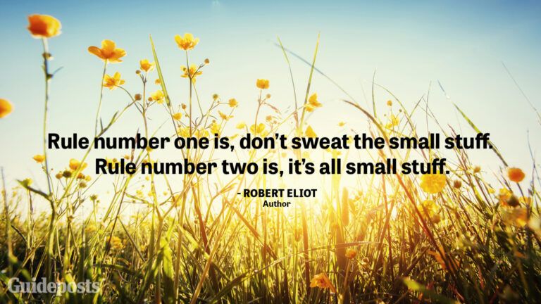 Rule numer one is, don't sweat the small stuff. Rule number two is, it's all small stuff.