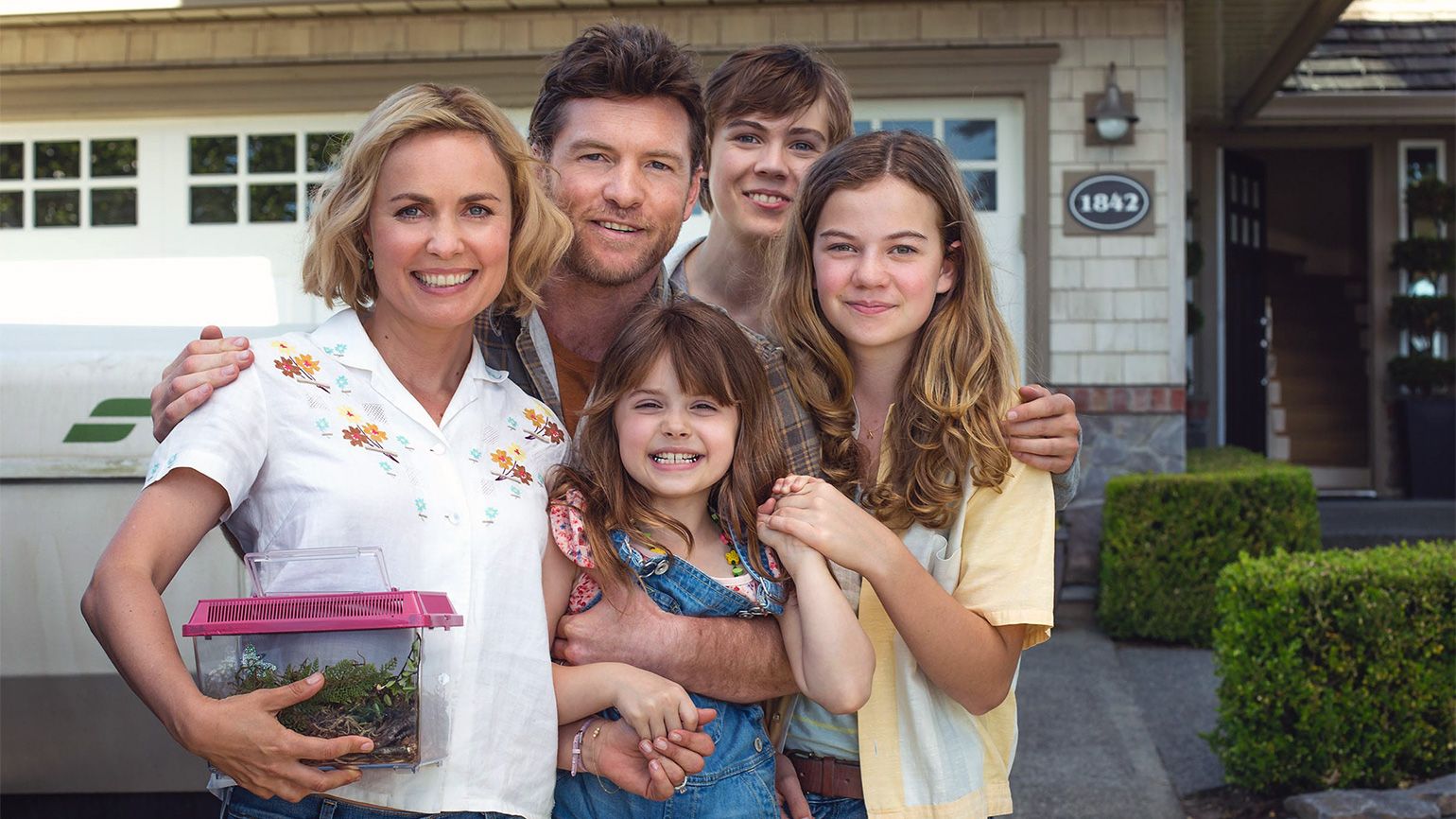 The Shack cast members Radha Mitchell, Sam Worthington, Megan Charpentier, Gage Munroe, and Amélie Eve