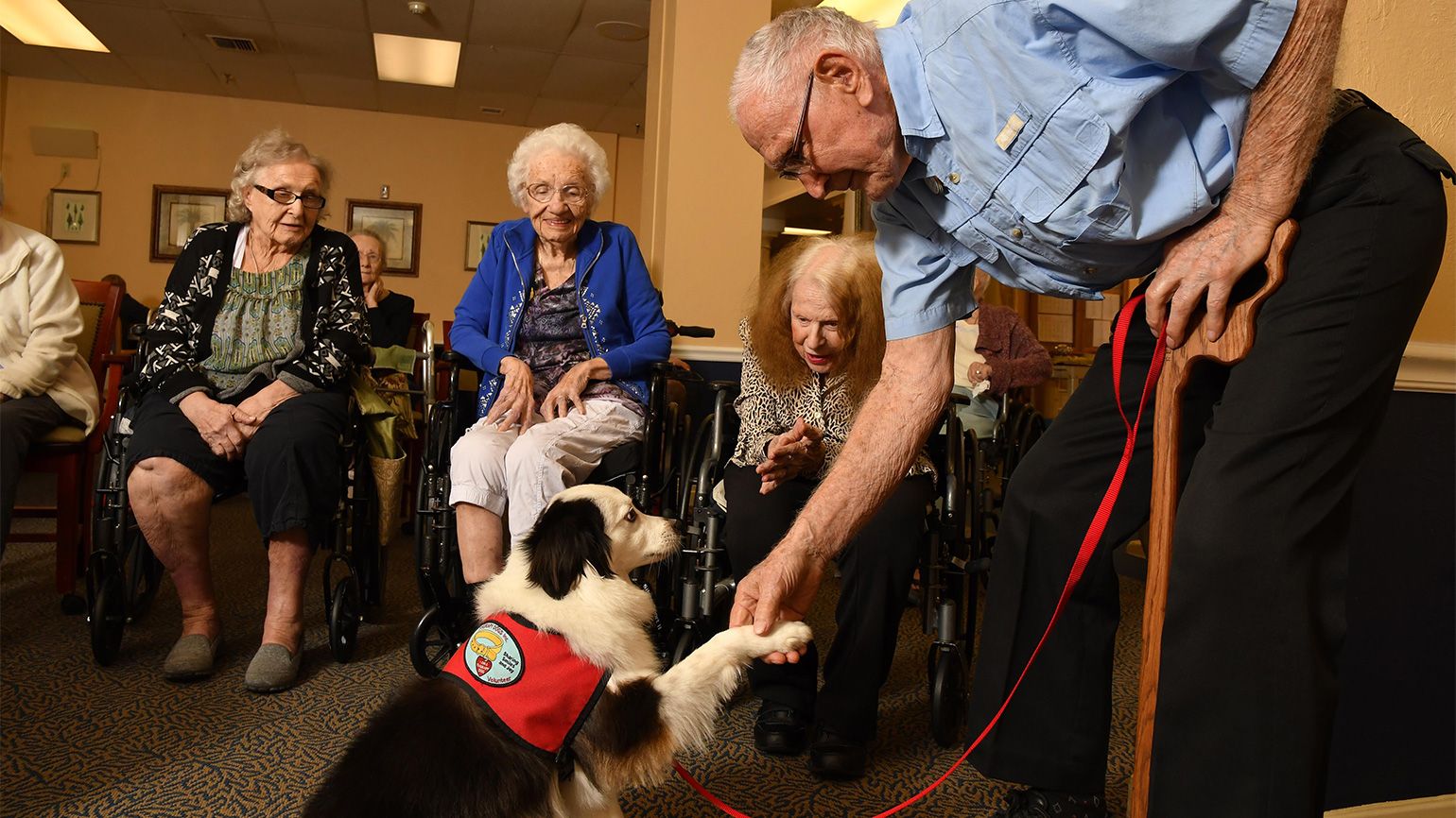 Roger and Jack have become the most recognized duo at Gulf Coast Village. Roger picks up Jack at 8 a.m. and they spend the rest of the day meeting and greeting residents.