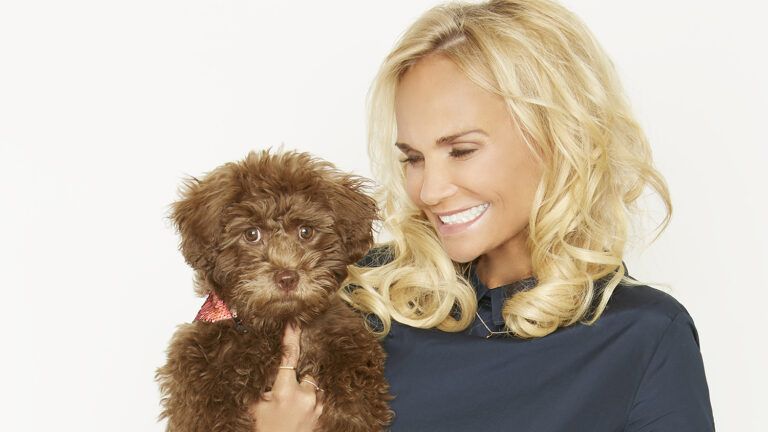 Kristin Chenoweth with her new rescue dog, Thunder