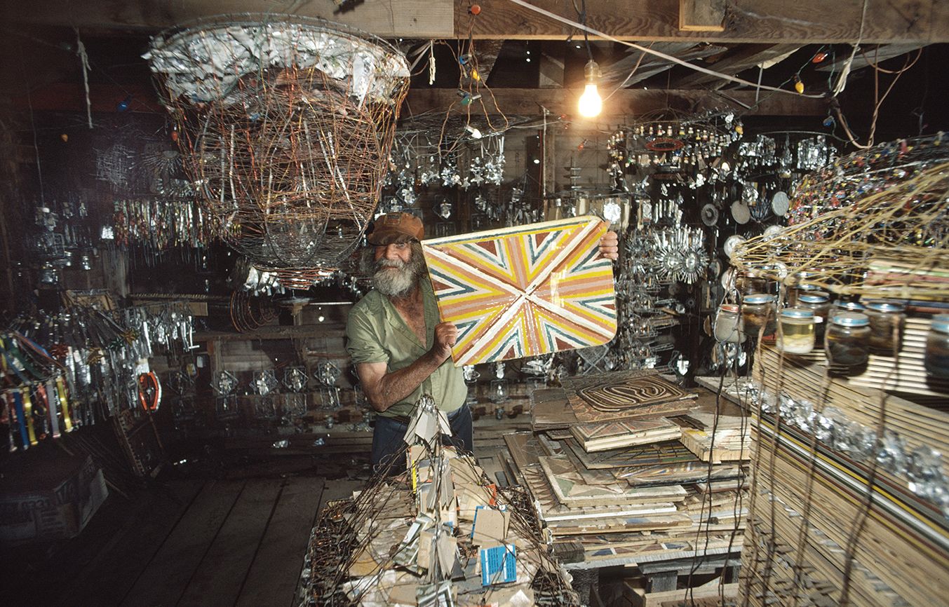 Emery in the shed that served as his workshop