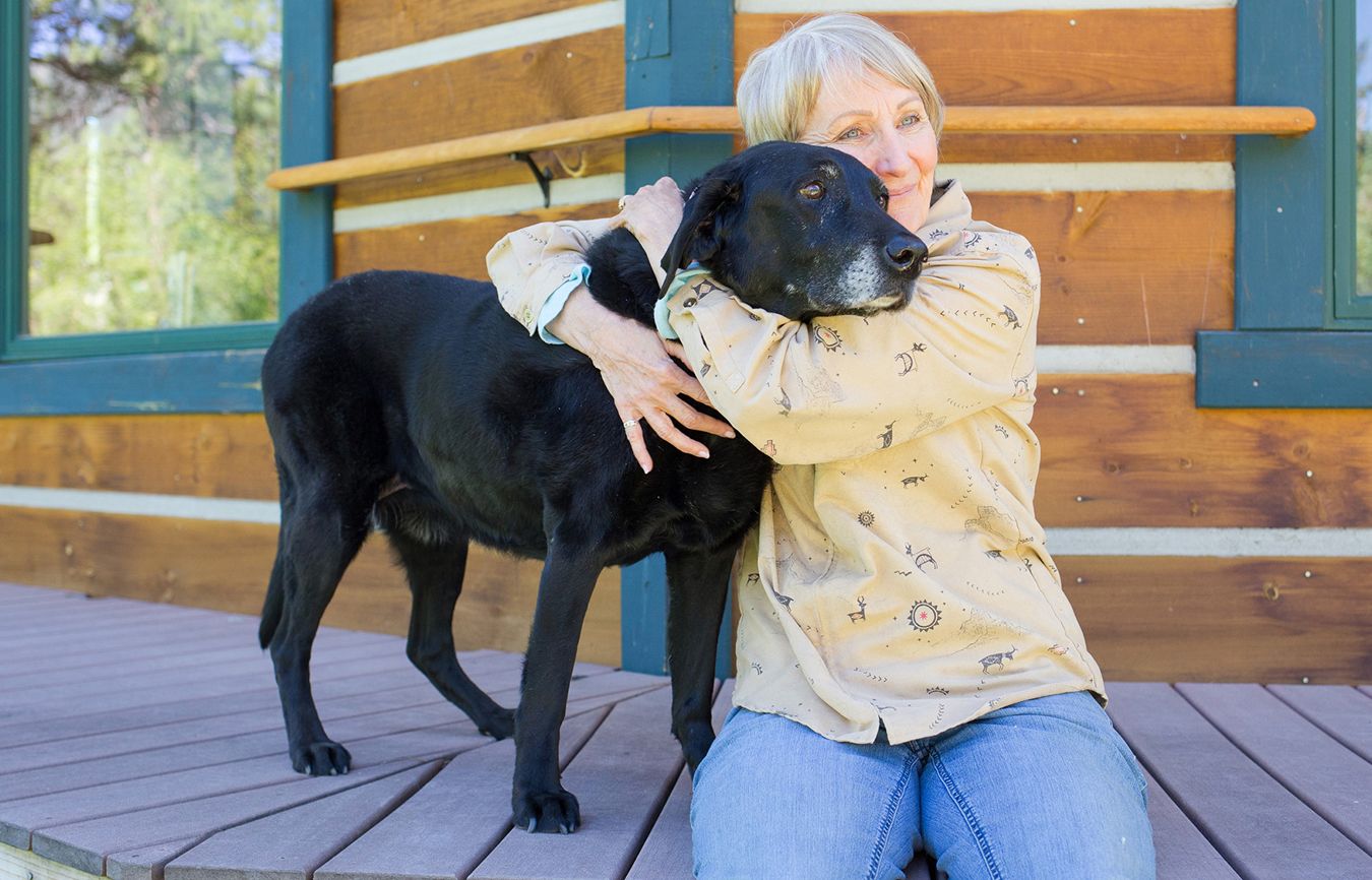 Linda Rae gives Trixie a warm embrace