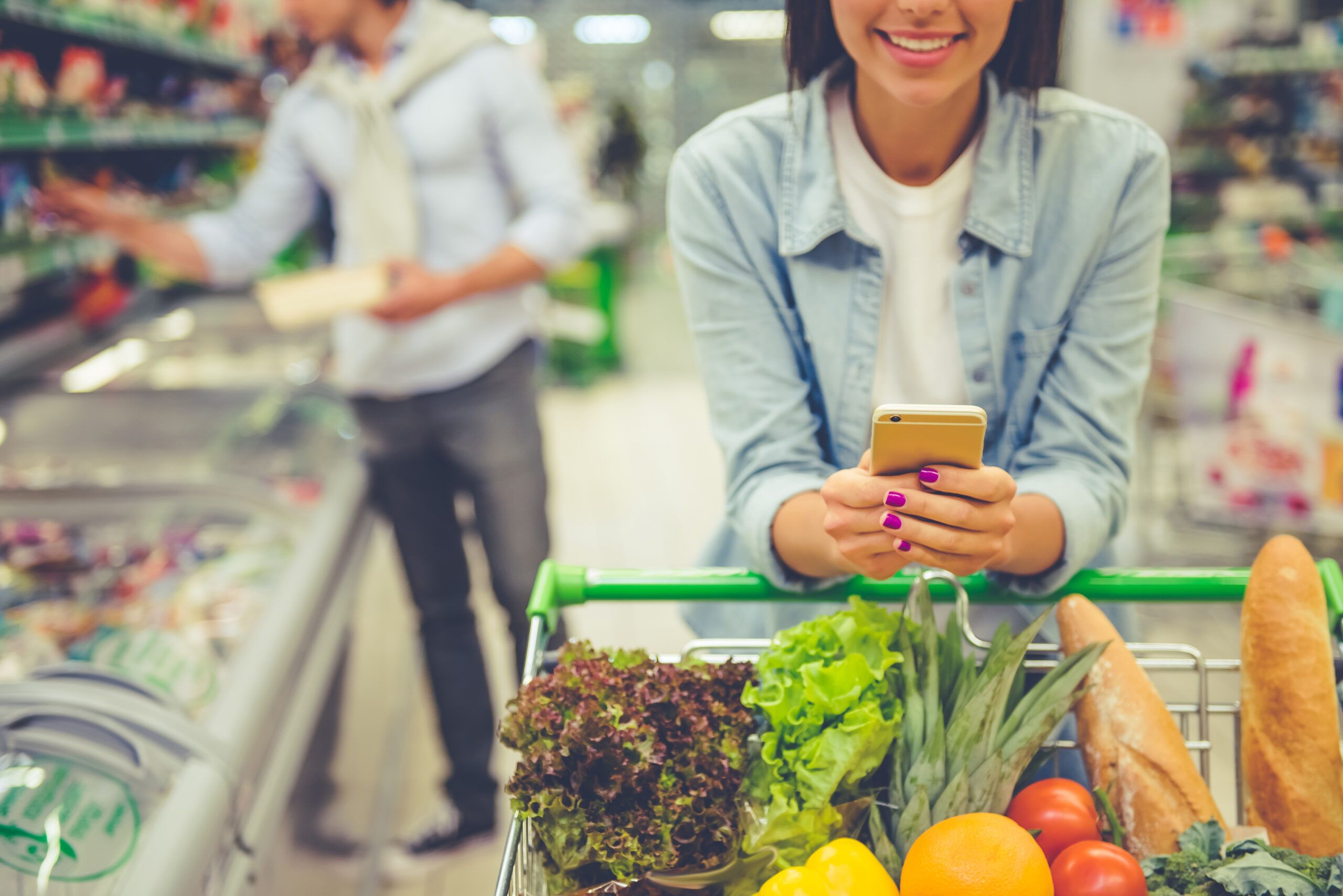 Woman grocery shopping