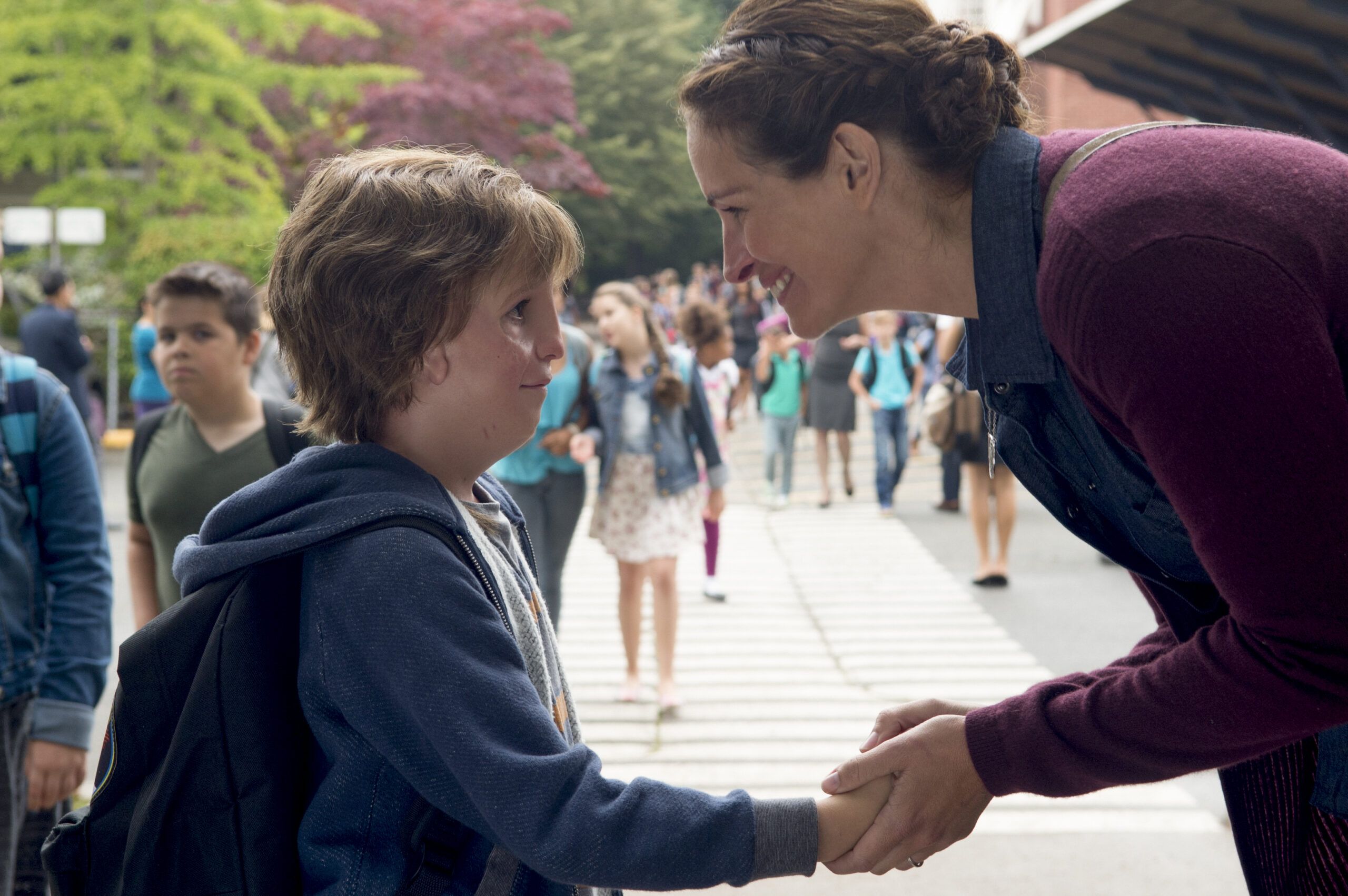 Julia Roberts and Jacob Tremblay in Wonder