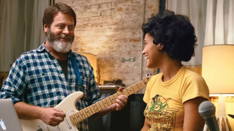 Nick Offerman and Kiersey Clemons in "Hearts Beat Loud"