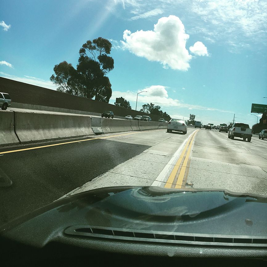 Two clouds--one shaped like a big heart, the other like a little heart