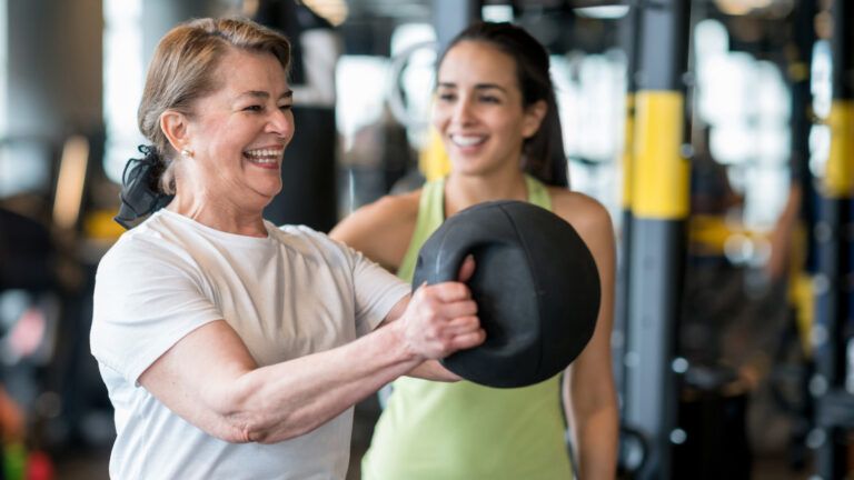 Woman lifting weights